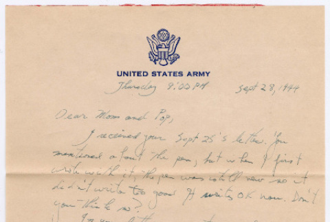 Letter from Tadashi Ishida to Mr. & Mrs. Y Ishida (ddr-densho-535-24)