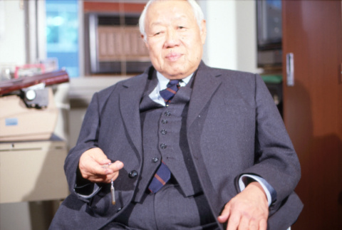 Mazaru Ogawa with Phi Beta Kappa key (ddr-densho-1007-488)