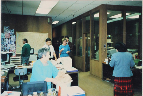 Six people in an office (ddr-densho-426-1200)
