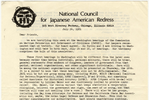 National Council for Japanese American Redress Newsletter (ddr-densho-352-95)