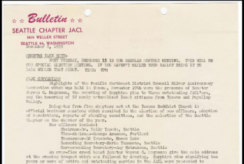 Seattle Chapter, JACL Bulletin, December 8, 1955 (ddr-sjacl-1-22)