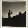 Silhouette of a soldier blowing a trumpet (ddr-densho-201-135)