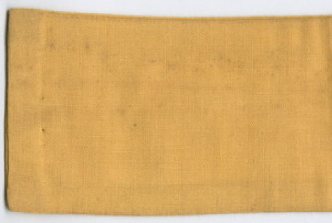 Yellow fabric with blue R (ddr-densho-356-1047)