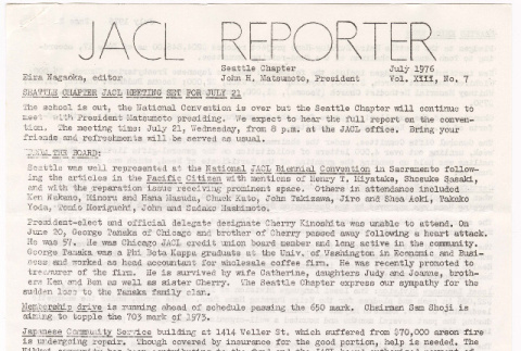 Seattle Chapter, JACL Reporter, Vol. XIII, No. 7, July 1976 (ddr-sjacl-1-192)