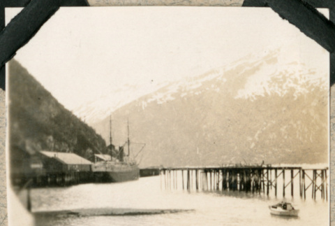 Ship docked in Alaska (ddr-densho-383-21)