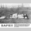 Man in baseball uniform in posed photo titled Safe!! (ddr-ajah-5-64)