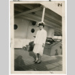Gloria Kusano Kubota wearing sailor's hat on ship (ddr-densho-122-630)