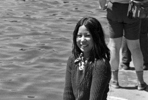 Peggy Hiraoka on the dock (ddr-densho-336-576)