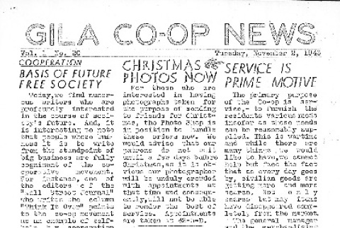 Gila Co-op News, Vol. I No. 20 (November 2, 1943) (ddr-densho-141-182)
