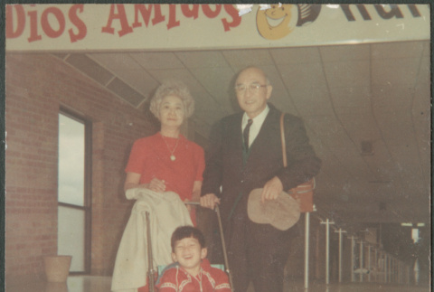Agnes and Chester Sakura with boy in stroller (ddr-densho-523-551)