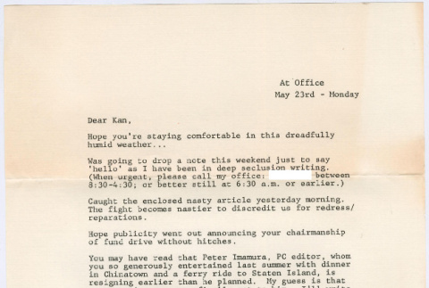 Letter from Michi Kobi to Kaneji Domoto (ddr-densho-329-1181)