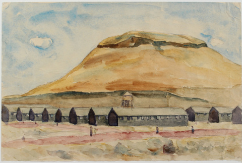Watercolor of camp (ddr-densho-355-299)