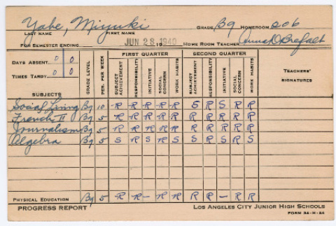 Report Card (ddr-ohs-1-37)
