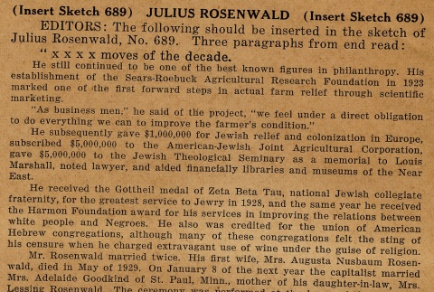 Associated Press Sketch 356 for Julius Rosenwald (ddr-njpa-1-1693)