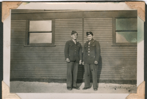 Jun Fukazawa and Chuck Hamada in military uniform (ddr-densho-463-113)