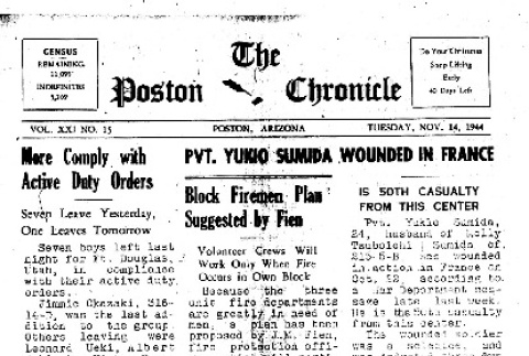 Poston Chronicle Vol. XXI No. 15 (November 14, 1944) (ddr-densho-145-582)