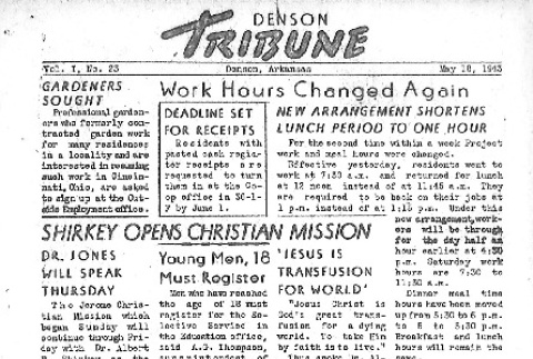 Denson Tribune Vol. I No. 23 (May 18, 1943) (ddr-densho-144-64)