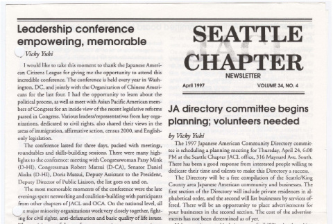 Seattle Chapter, JACL Reporter, Vol. 34, No. 4, April 1997 (ddr-sjacl-1-445)