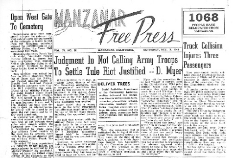 Manzanar Free Press Vol. IV No. 28 (December 11, 1943) (ddr-densho-125-192)