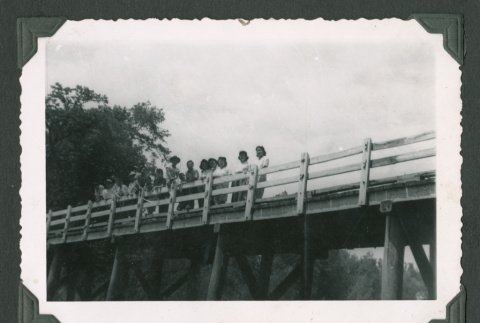 Group of people on a bridge (ddr-densho-471-104)
