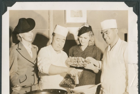 Cooking demonstration in the Japan Pavilion at the Golden Gate International Exposition (ddr-densho-300-197)