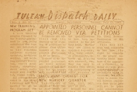 Tulean Dispatch Vol. 5 No. 97 (July 13, 1943) (ddr-densho-65-251)