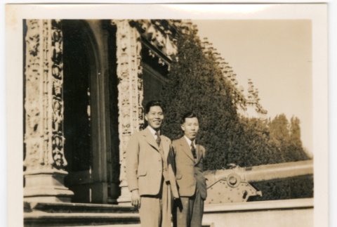 Two men on steps of building (ddr-densho-426-1643)