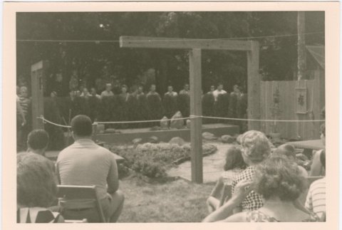 A crowd at a Japanese Garden demonstration at Hill Nursery (ddr-densho-377-325)