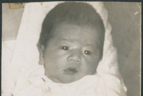 Baby in mittens (ddr-densho-523-86)