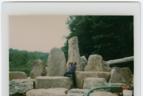 Man working on rock feature (ddr-densho-377-1931)