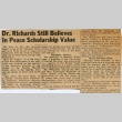 Article regarding Theodore Richards and Friend Peace scholarship recipient (ddr-njpa-2-1104)