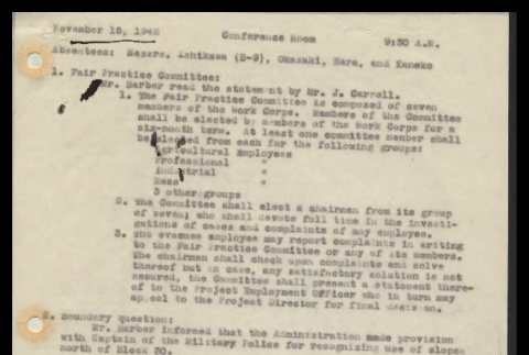 Minutes from the Heart Mountain Block Chairmen meeting, November 15, 1942 (ddr-csujad-55-316)
