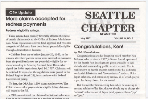 Seattle Chapter, JACL Reporter, Vol. 34, No. 5, May 1997 (ddr-sjacl-1-446)