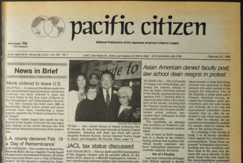 Pacific Citizen, Vol. 100 No. 7 (February 22, 1985) (ddr-pc-57-7)