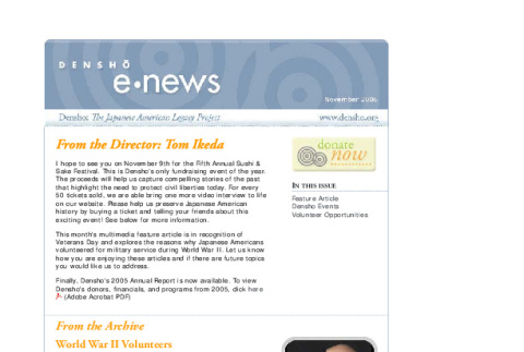 Densho eNews, November 2006 (ddr-densho-431-2)