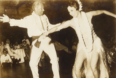 Duke Kahanamoku peforming with a female dancer (ddr-njpa-2-490)