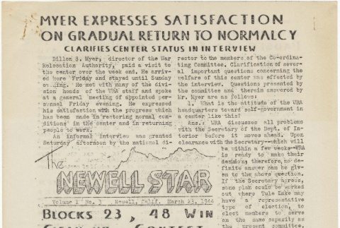 The Newell Star, Vol. I, No. 3 (March 23, 1944) (ddr-densho-284-8)