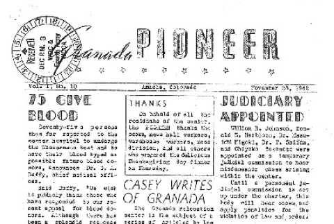 Granada Pioneer Vol. I No. 10 (November 28, 1942) (ddr-densho-147-10)