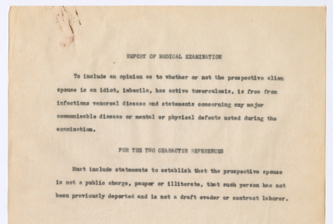 Instructions for Report of Medical Examination (ddr-densho-550-54)