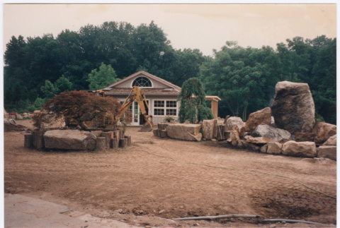Pool house and excavators (ddr-densho-377-2653)