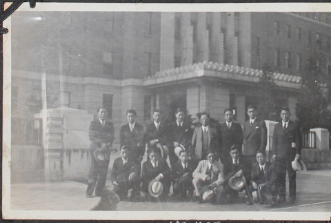 Group of men outside building (ddr-densho-326-107)