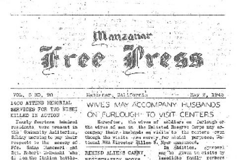 Manzanar Free Press Vol. 6 No. 90 (May 2, 1945) (ddr-densho-125-335)