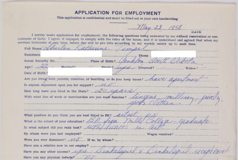 Employment application (ddr-densho-424-471)