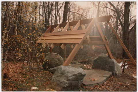 Gazebo roof under construction (ddr-densho-377-2451)