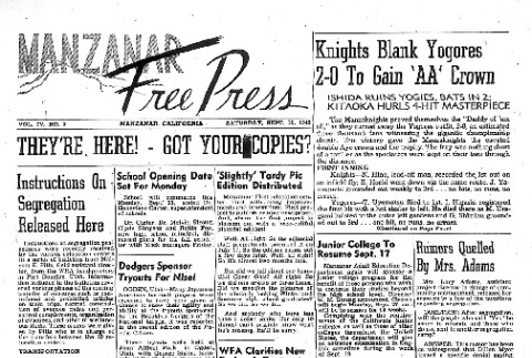 Manzanar Free Press Vol. IV No. 2 (September 11, 1943) (ddr-densho-125-166)