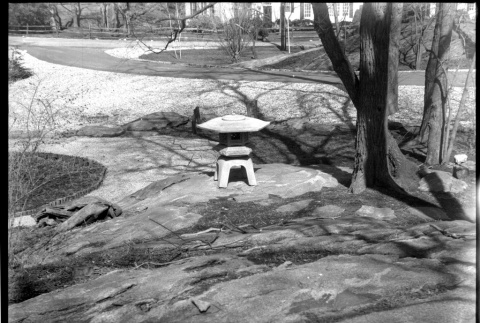Stone lantern and landscaping at Kirschenbaum residence (ddr-densho-377-1453)
