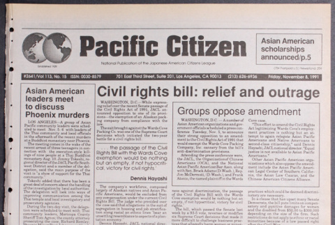 Pacific Citizen, Vol. 113, No. 15 [November 8, 1991] (ddr-pc-63-40)