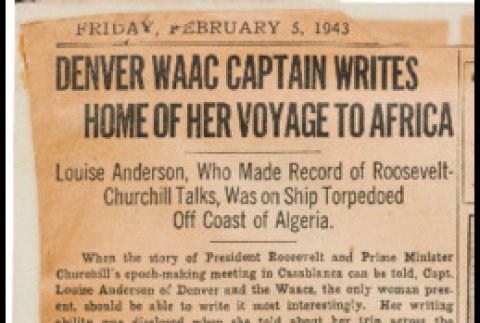 Denver WAAC Captain writes home of her voyage to Africa (ddr-csujad-49-23)