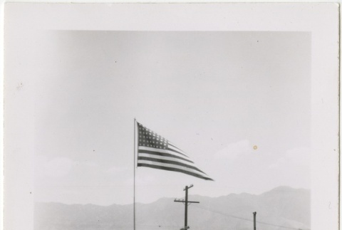 American flag in camp (ddr-manz-7-96)