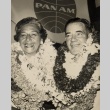Honolulu Fire Chief and his wife posing with leis (ddr-njpa-2-76)